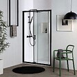 KIAMAMI VALENTINA - Porte De Douche Niche 150 Cm Noir Mat Coulissant | City - vignette