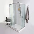 KIAMAMI VALENTINA - Cabine De Douche 3 Faces 80X80x80 2 Faces Coulissantes Et Une Face Fixe Verre 6Mm - vignette
