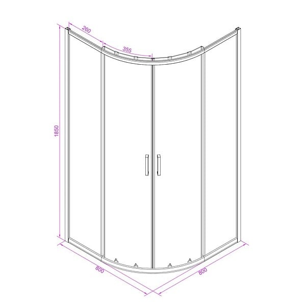 KIAMAMI VALENTINA - Cabine De Douche Semi-Circulaire 80 Cm Crystal Sérigraphié | Venere - large