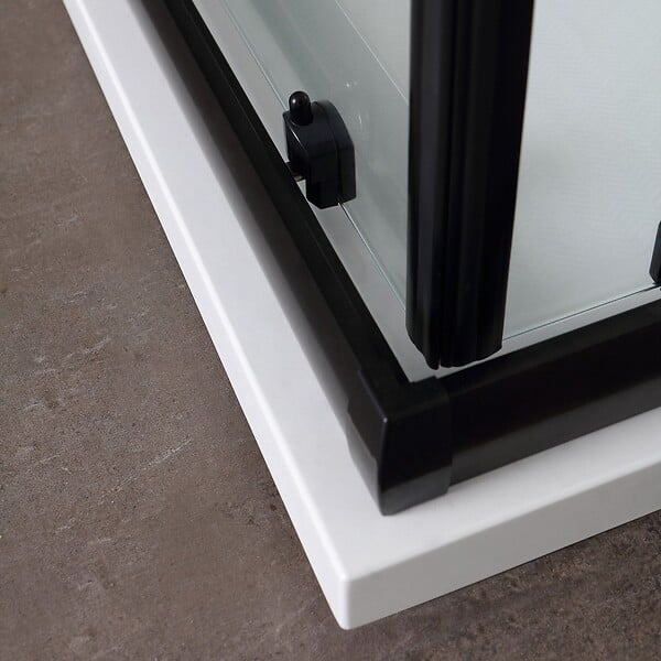 KIAMAMI VALENTINA - Angle Carré Design 70X70 Cadre Noir Opaque Verre Trempé Mat 6 Mm | City - large