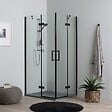 KIAMAMI VALENTINA - Cabine De Douche Noire 90X70 Verre Clair 6Mm Sans Profilés | London - vignette