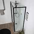 KIAMAMI VALENTINA - Porte De Douche En Niche De 110 Cm + Côté Fixe De 80 Cm H: 190 Cm Avec Verre Trempé Transparent 6 Mm | City - vignette