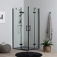 KIAMAMI VALENTINA - Cabine De Douche 70X100 Noir Mat Double Porte Sans Cadre | London - vignette