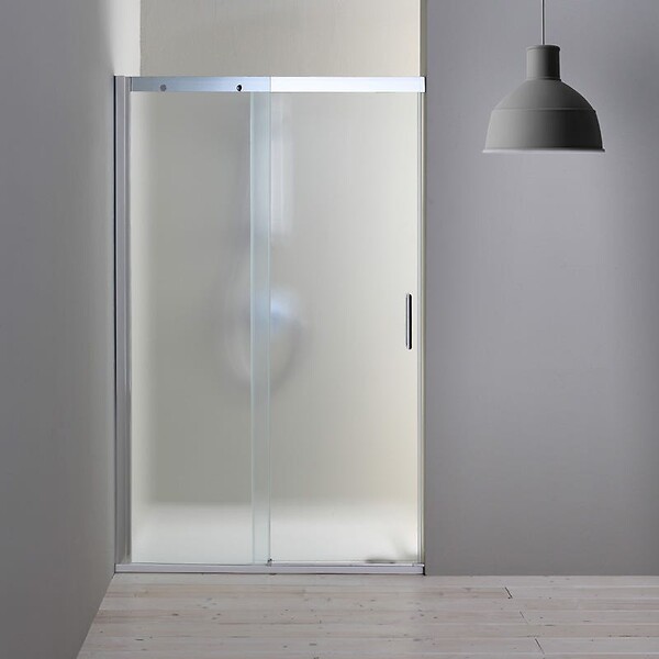 KIAMAMI VALENTINA - Porte De Douche En Niche De 120 Cm Avec Paroi Fixe À Gauche Verre Satiné | Dream - large