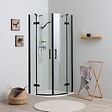 KIAMAMI VALENTINA - Cabine De Douche 90X90 Semi-Circulaire Ouverture À Charnière Noir  | London - vignette