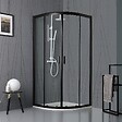 KIAMAMI VALENTINA - Cabine De Douche Semi-Circulaire Avec Cristal Transparent Et Profil Noir Mat | City - vignette