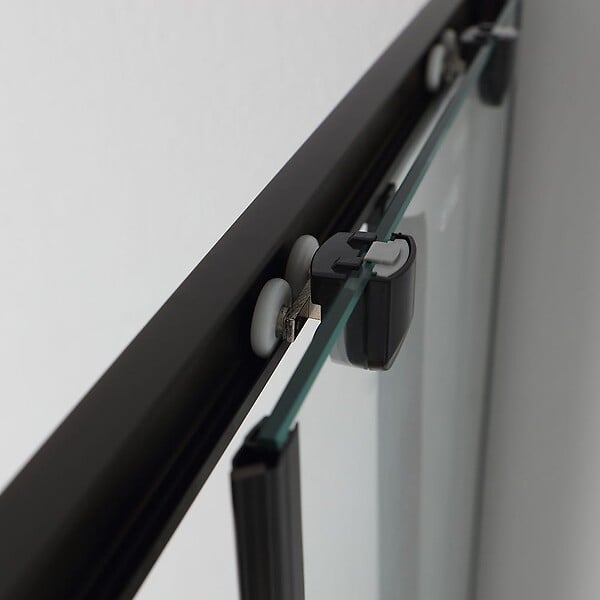 KIAMAMI VALENTINA - Porte De Douche Noir Opaque 70X100 Cm Cristal Transparent Design | City - large