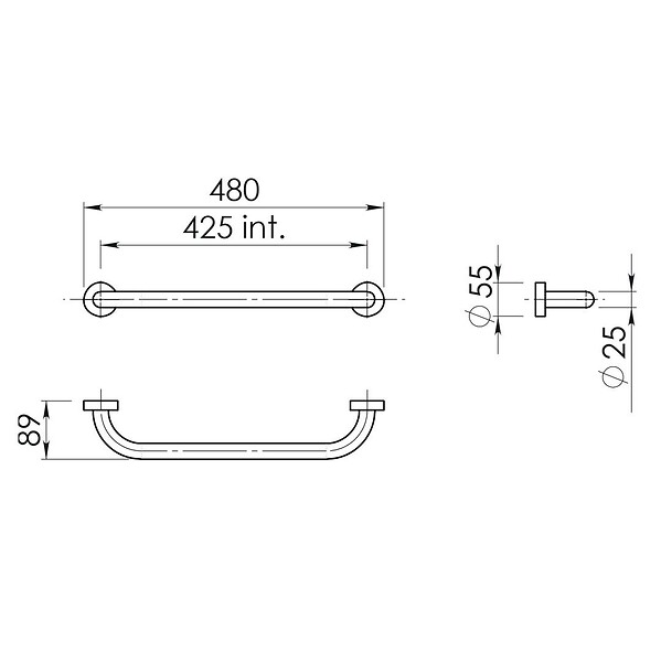 KIAMAMI VALENTINA - Barre D'appui Pour Salle De Bain En Acier Inoxydable De 45 Cm Pour Personnes Handicapées Blanc - large