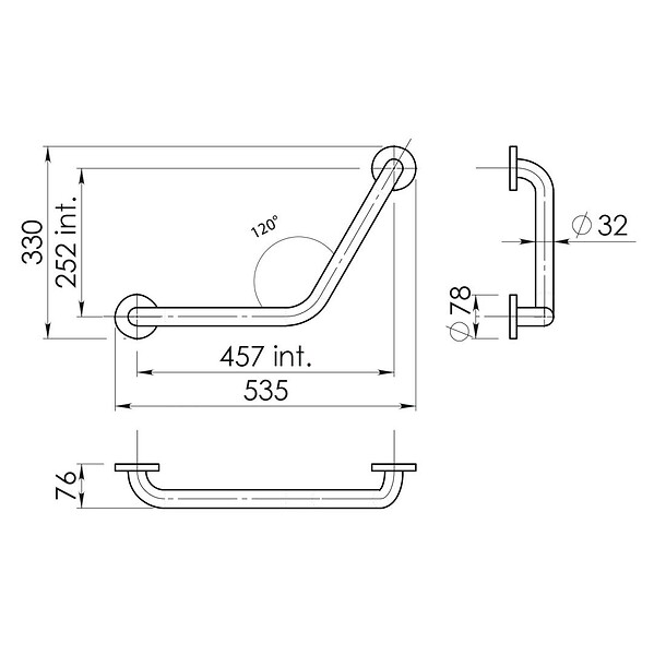 KIAMAMI VALENTINA - Barre D'appui D'angle Chrome Brossé | Loto - large