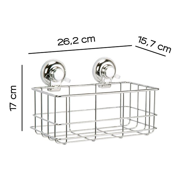 KIAMAMI VALENTINA - Support De Douche Rectangulaire Avec Fixation Par Ventouse | Menta - large