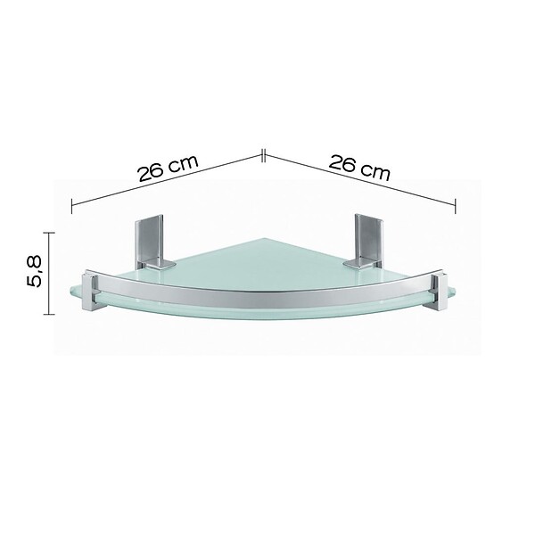 KIAMAMI VALENTINA - Porte-Objets D'angle Pour Douche En Aluminium Et Verre Trempé | Calatea - large