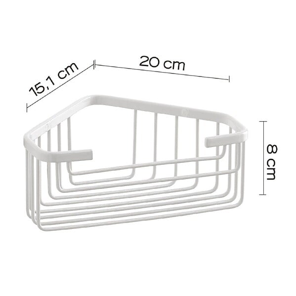 KIAMAMI VALENTINA - Porte Objets D'angle Pour Douche En Fil D'acier Blanc - large