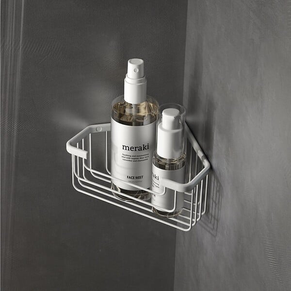 KIAMAMI VALENTINA - Porte Objets D'angle Pour Douche En Fil D'acier Blanc - large
