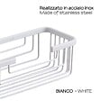 KIAMAMI VALENTINA - Porte-Objets Pour Douche Rectangulaire En Acier Blanc - vignette