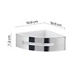 KIAMAMI VALENTINA - Porte-Objets De Douche D'angle Acier Chromé Intérieur Blanc  | Peonia - vignette
