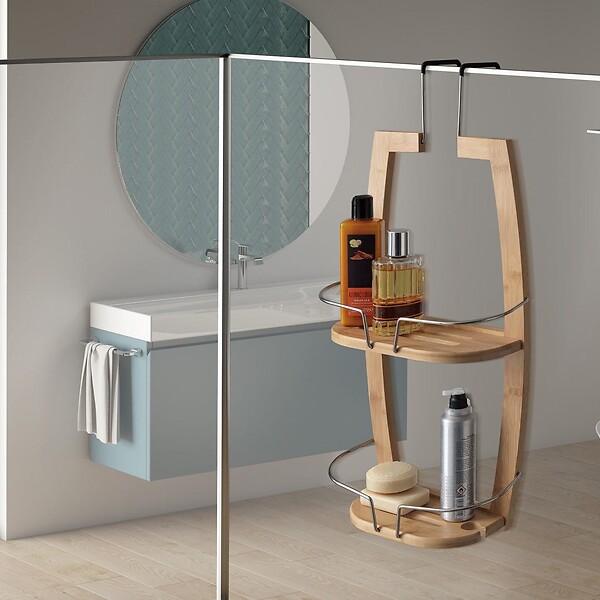 KIAMAMI VALENTINA - Porte-Objets De Douche En Bambou À Suspendre - large