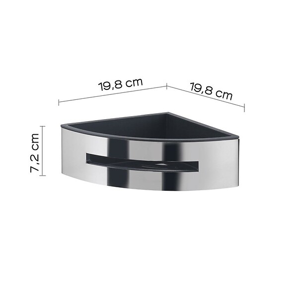 KIAMAMI VALENTINA - Support De Douche D'angle Chromé Et Noir | Peonia - large
