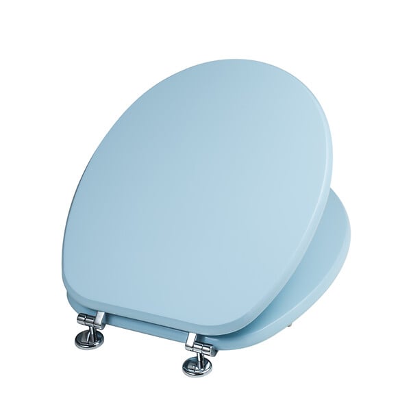 KIAMAMI VALENTINA - Couvre-Siège De Toilettes À Compatibilité Universelle Bleu Clair Certifié Fsc Mdf - large