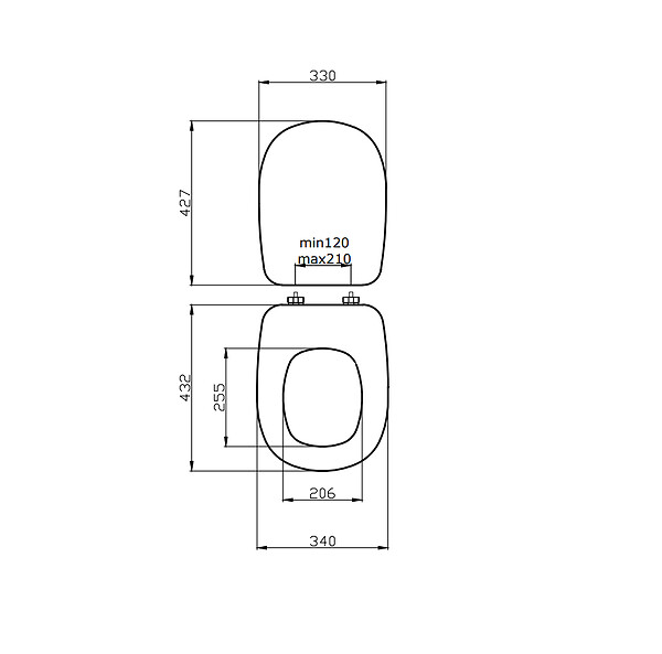 KIAMAMI VALENTINA - Siège Wc Modèle Tesi Compatible Gris Mdf - large