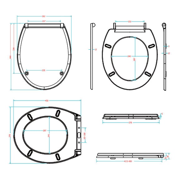 KIAMAMI VALENTINA - Siège De Toilette Universel En Duroplast Avec Charnières Universelles - large