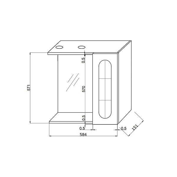 KIAMAMI VALENTINA - Miroir De Salle De Bain Blanc De 58 Cm, Armoire Murale Avec Porte En Aluminium Et Spots À Led - large