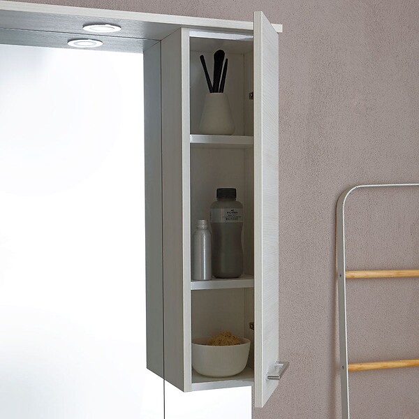 KIAMAMI VALENTINA - Meuble De Salle De Bains Au Sol 85 Cm Chêne Blanc Effet Bois | Rimini - large