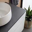 KIAMAMI VALENTINA - Meuble De Salle De Bains Sous Vasque 80Cm Suspendu Moderne Blanc Et Anthracite | Sole - vignette