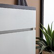 KIAMAMI VALENTINA - Meuble De Salle De Bains Sous Vasque 80Cm Suspendu Moderne Blanc Et Anthracite | Sole - vignette