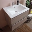 KIAMAMI VALENTINA - Les Meubles De Salle De Bain 60 Cm À Tiroirs Modèle Berlin Elm Leone Basin D'éclairage À Led - vignette