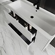 KIAMAMI VALENTINA - Meuble De Salle De Bain Suspendu 100Cm Blanc Mat | Cortina - vignette