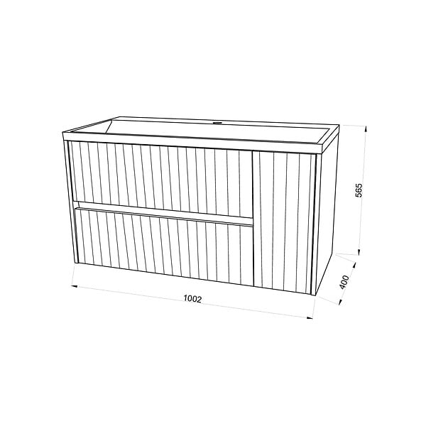KIAMAMI VALENTINA - Meuble De Salle De Bain Suspendu 100Cm Blanc Mat | Cortina - large
