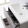KIAMAMI VALENTINA - Meuble De Salle De Bains Suspendu 60 Cm Avec Tiroirs Gris | Manhattan - vignette