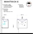 KIAMAMI VALENTINA - Meuble De Salle De Bains Suspendu 60 Cm Avec Tiroirs Gris | Manhattan - vignette