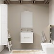 KIAMAMI VALENTINA - Meuble De Salle De Bain Tiroirs Blanc Mat, Côtés En Bois Chêne Gris | Magnolia - vignette