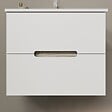 KIAMAMI VALENTINA - Meuble De Salle De Bain Tiroirs Blanc Mat, Côtés En Bois Chêne Gris | Magnolia - vignette