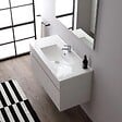 KIAMAMI VALENTINA - Armoire De Toilette Murale 100Cm Tiroir Sous Lavabo Gris Lune  | Silvia - vignette