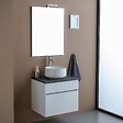 KIAMAMI VALENTINA - Meuble De Salle De Bains Suspendu 60Cm Avec Tiroir Blanc Et Dessus Anthracite | Sole - vignette