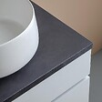 KIAMAMI VALENTINA - Meuble De Salle De Bains Suspendu 60Cm Avec Tiroir Blanc Et Dessus Anthracite | Sole - vignette