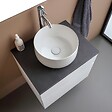 KIAMAMI VALENTINA - Meuble De Salle De Bains Suspendu 60Cm Avec Tiroir Blanc Et Dessus Anthracite | Sole - vignette