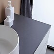 KIAMAMI VALENTINA - Meuble Sous-Vasque De Salle De Bain 120Cm Blanc En Bois Avec Plateau Anthracite | Sole - vignette