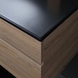 KIAMAMI VALENTINA - Meuble De Salle De Bain Cm120 En Chêne Aspect Bois Avec Lavabo Noir Mat Et Miroir | Sole - vignette