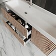 KIAMAMI VALENTINA - Meuble De Salle De Bain 120Cm En Chêne Cannelé Sans Miroir | Cortina - vignette