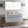 KIAMAMI VALENTINA - Meuble De Salle De Bain Moderne Weiss De 120 Cm Avec Double Lavabo | Sole - vignette
