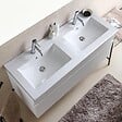 KIAMAMI VALENTINA - Meuble De Salle De Bain Moderne Weiss De 120 Cm Avec Double Lavabo | Sole - vignette