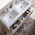KIAMAMI VALENTINA - Meuble De Salle De Bain Moderne Weiss De 120 Cm Avec Double Lavabo | Sole - vignette