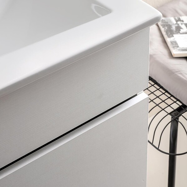 KIAMAMI VALENTINA - Meuble De Salle De Bain Moderne Weiss De 120 Cm Avec Double Lavabo | Sole - large