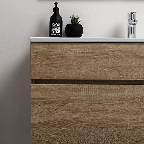 KIAMAMI VALENTINA - Armoire De Salle De Bain Murale 90 Cm Well En Chêne | Sole - large