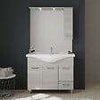 KIAMAMI VALENTINA - Meuble De Salle De Bains À Poser 105 Cm Avec Portes Lavabo Et Miroir | Rimini - vignette