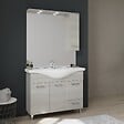 KIAMAMI VALENTINA - Meuble De Salle De Bains À Poser 105 Cm Avec Portes Lavabo Et Miroir | Rimini - vignette