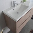 KIAMAMI VALENTINA - Meuble De Salle De Bains Suspendu De 90Cm Avec Lavabo A Gauche, Profondeur De 39Cm | Malaga - vignette